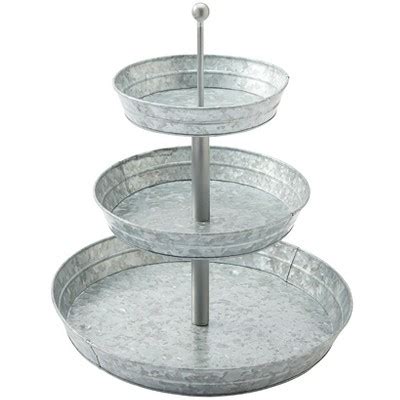 tabletop tiered box metal|The Lakeside Collection Galvanized Metal Serving .